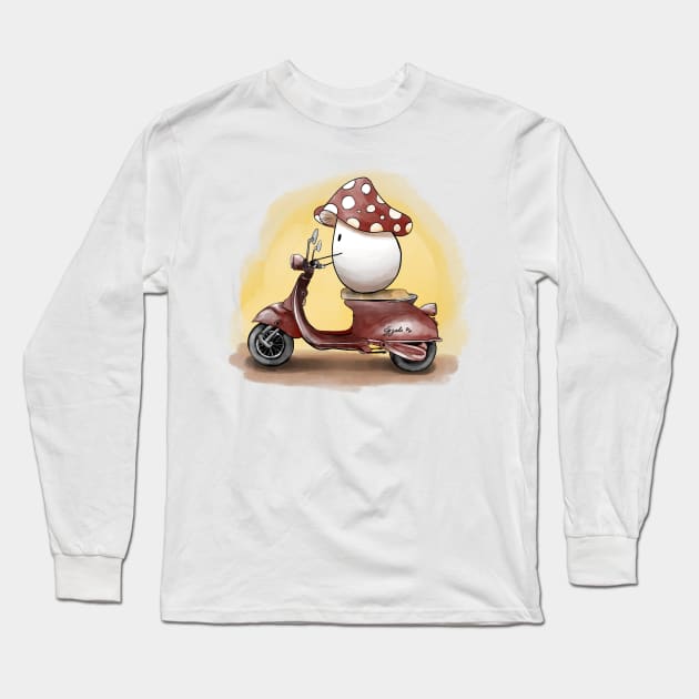 Eggels Retro Scooter Long Sleeve T-Shirt by VictoriaLehnard